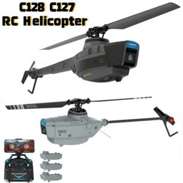 Elektrische/RC Vliegtuigen C128 C127 RC Helikopter 720 P HD Camera Afstandsbediening Quadcopter 2.4 GHz 4CH Elektronische Gyroscoop Vliegtuig RC Vliegtuigen Speelgoed Geschenken 230619