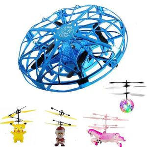 Elektrisch RC -vliegtuig kleurrijke mini drone UFO vliegende helikopter magie bal sensing mini inductie kinderen elektrisch elektronisch speelgoed 230511