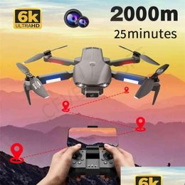 Elektrisch/RC Aircraft F9 GPS Drone 6K Dual HD Camera Professionele luchtpografie Borstelloze motor Vouwbare Quadcopter RC Distance 200 DHJHM