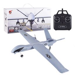 Elektrisch/RC vliegtuig Vliegende model Gliders RC -vlak 2.4G 2CH Predator Z51 Remote Control RC Airplane Wingspan Foam Hand Gooien Glider speelgoedvliegtuigen 230525