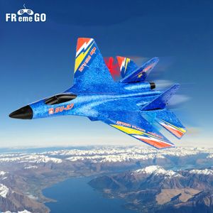 Elektrisch/RC Aircraft Fremego RC Aircraft SU-27 RC Vliegtuig 2.4G Radiocontrole Glider Remote Control Fighter Glider Foam Airplane Boys Toys For Children 230509