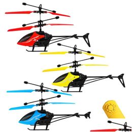 Elektrische/Rc Vliegtuigen Kinderen Speelgoed Originaliteit Hoge Kwaliteit Vliegende Helikopter Mini Rc Infrarood Inductie Knipperlicht Drone Kerst Dhoiy