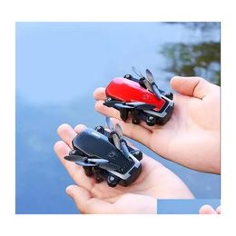 Avión eléctrico / Rc Lf606 Mini Rc Drone con cámara 4K 5Mp Hd Drones plegables Altitude Hold Pocket Profesional Quadcopter Dron Gift Dhkpo