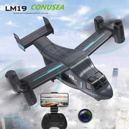 Elektrisch/RC Aircraft LM19 Camera Drone 480p Wifi FPV Drones RC DRO Remote Control Helicopter Land Air Model Quadcopter RC Vliegtuig Min UFO Toys For Boys T240506