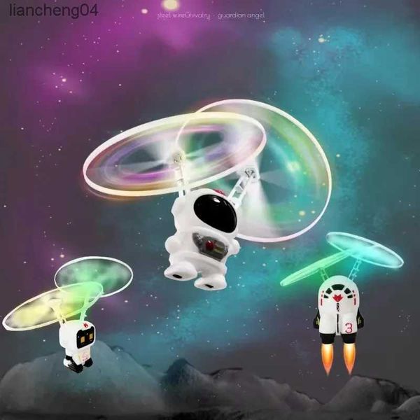 Avión eléctrico/RC Mini astronauta Drone de dibujos animados astronauta robot volador juguetes con carga USB Control manual helicóptero juguetes para niños regalo de Navidad