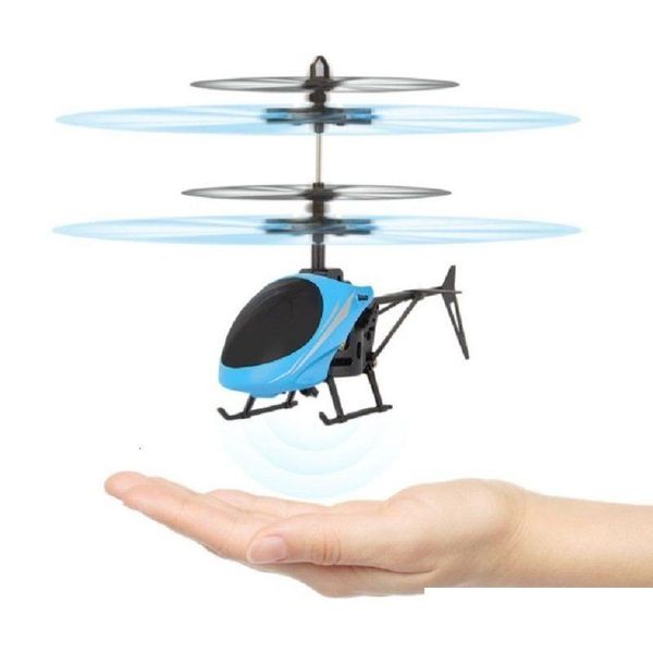 Aircraft électrique / RC Mini quadcopter Drone RC Induction Induction Hélicoptère Flashing Light Toy Gift pour les enfants Drop Deliv DH7QZ