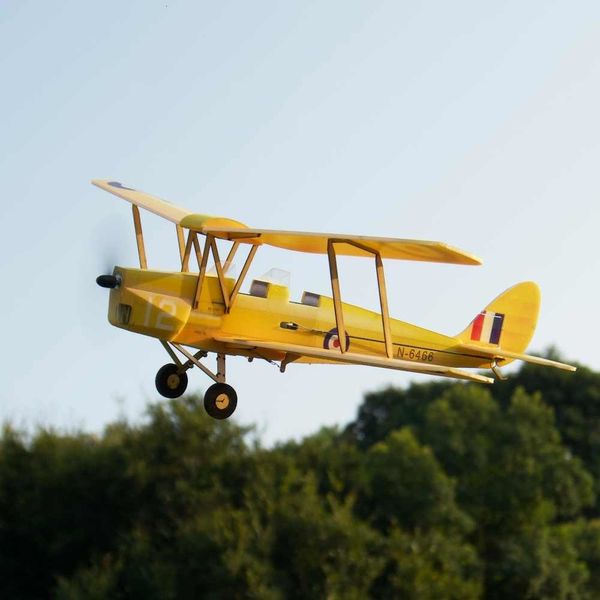 Avion RC électrique MinimumRC Tigermoth DH 82A Micro Scale 360mm Envergure KT Mousse RC Avion Biplane KIT avec Moteur Planeur Modèle Jouets 230630