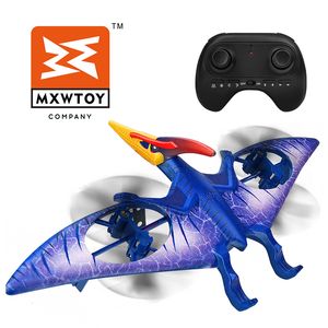 Electric/RC Aircraft MXW Mini Drone Dinosaur Remote Control Aircraft 2.4G Radio Control Helicopter Pterosaur Drone RC Plane Children's Flying Toy 230324