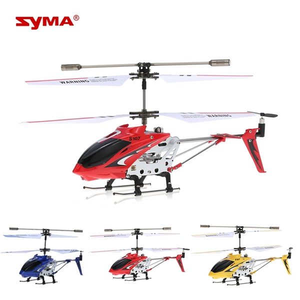 Avión eléctrico / RC Original Syma S107G S107 3.5CH Helicóptero con giroscopio Radio Control Aleación de metal Fuselaje Avión Juguetes 220919