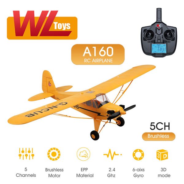 Avión eléctrico / RC Original WLtoys XK A160-J3 RC Avión 5CH Avión de control remoto 3D / 6G 1406 Motor sin escobillas Espuma al aire libre Fiexd Avión 230525