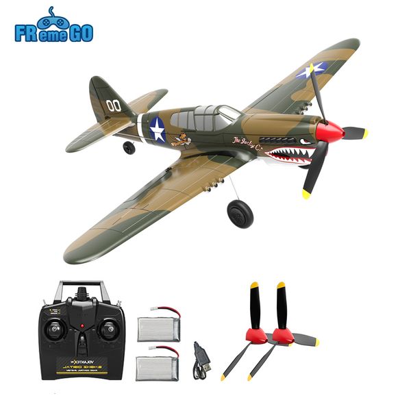 Avion électrique/RC P-40 Avion RC P40 Fighter 400mm Envergure 4CH 6-Axis Gyro One-Key U-Turn Aerobatic RTF RC Avion Outdoor Toys 230512