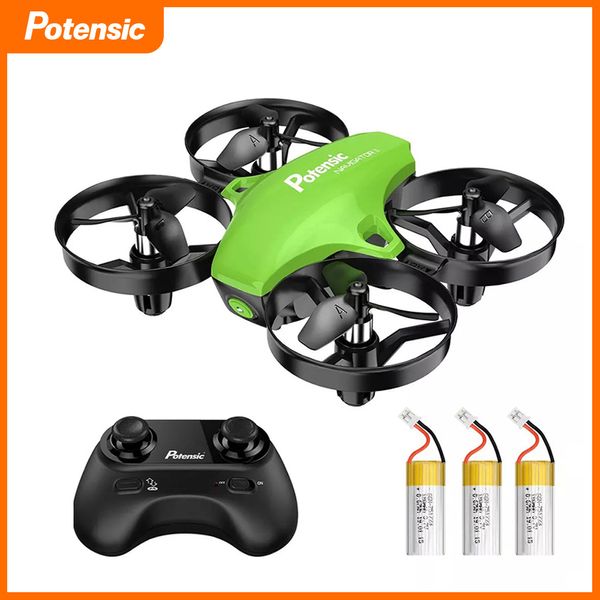 Avión eléctrico / RC Potensic A20 RC Quadcopter Interior Exterior Mini Drone 2.4G Helicóptero de control remoto Fácil de volar Little Dron para niños Niños Juguetes 230210