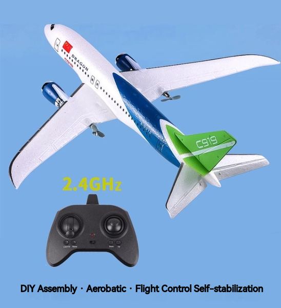 Avion RC électrique QF008B avion de ligne 3 canaux C919 3D Stunt avec gyroscope aile fixe télécommande électrique mousse modèle avion jouets 230703