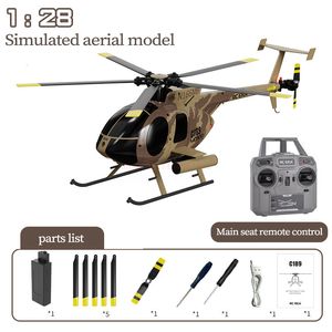 Electric RC Aircraft Rc Era 1 28 C189 Bird Helicopter Tusk Md500 Dual Brushless Simulation Model 6 axis Gyro Toys 230818
