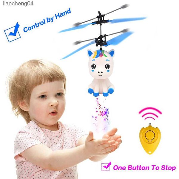 Avion électrique/RC, jouet volant RC avec lumière LED, hélicoptère contrôlé à la main, avion brillant, quadrirotor, jouet volant pour garçons et filles, cadeaux