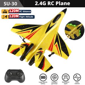 Elektrisch/RC Aircraft RC -vliegtuig SU 57 Radiocontrole vliegtuig met lichte vaste vleugel hand gooien schuim elektrisch afstandsbedieningsvlak speelgoed voor kinderen 230509