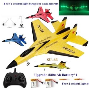 Electric/Rc Aircraft Rc Plane Su35 Remote Glider Pan R Control Drones Airplanes Rtf Uav Xmas Children Gift Assembled Flying Model To Dh7Eg