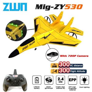Aircraft électrique / RC Plan RC ZY530 2.4G avec lumières LED Aircraft Remote Modèle de volant Flying Glider Epp mousse Jouets Avion pour enfants T240422