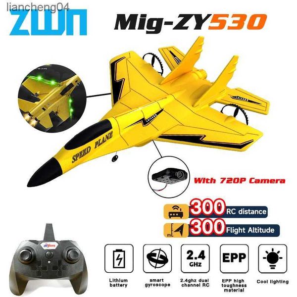 Avión eléctrico/RC Avión RC ZY530 2,4G con luces LED Avión Control remoto modelo volador planeador EPP juguetes de espuma avión para niños regalos