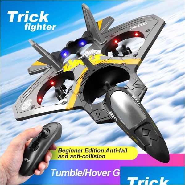 Aeronave Electric/RC RC Simators Remote V17 Control Airplane 2.4G Controles Controles de combate Plano de combate planeador EPP Juguetes de espuma Drone Bo Dhoar