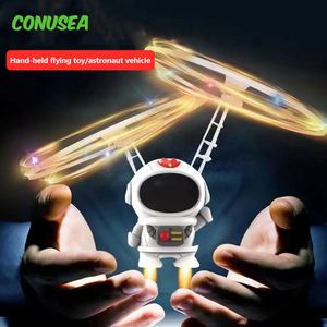 Elektrische/RC Aircraft Spaceman UFO Drone Gebaar Sensing Flying Robot Astronaut Spacecraft Helicopter Remote Controlled Airplane LED speelgoed voor kinderen 230210