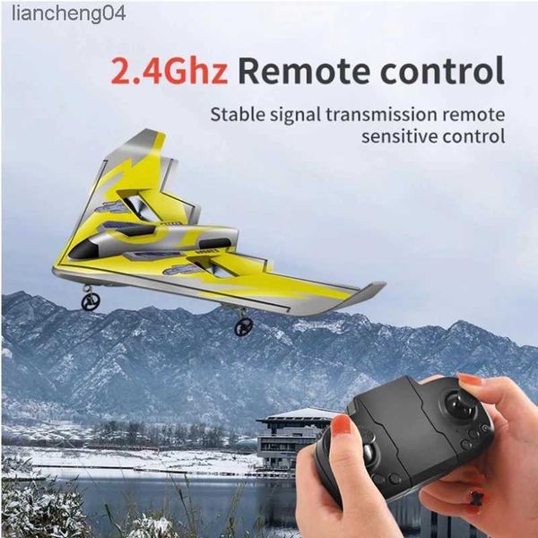 Avión eléctrico/RC TY8 Avión planeador RC Luz LED Lanzamiento manual Espuma de ala fija Avión eléctrico rojo amarillo al aire libre Drone profesional Juguetes Niño