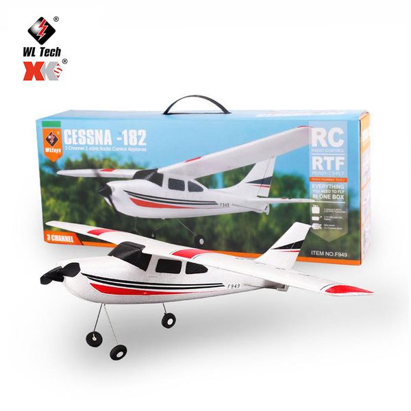 Avión eléctrico / RC WLtoys F949 RC Avión 2.4G 3D6G 3CH Avión de ala fija Juguetes al aire libre Drone RTF Versión de actualización Servo digital F949S con giroscopio 221117