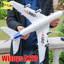 Avión eléctrico / RC Wltoys XK A120 RC Plane 3CH 2.4G EPP Máquina de control remoto Avión de ala fija RTF A380 RC Modelo de avión Juguete al aire libre para niños 230324