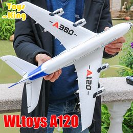 Avión eléctrico / RC Wltoys XK A120 RC Plane 3CH 2.4G EPP Máquina de control remoto Avión de ala fija RTF A380 RC Modelo de avión Juguete al aire libre para niños 230525