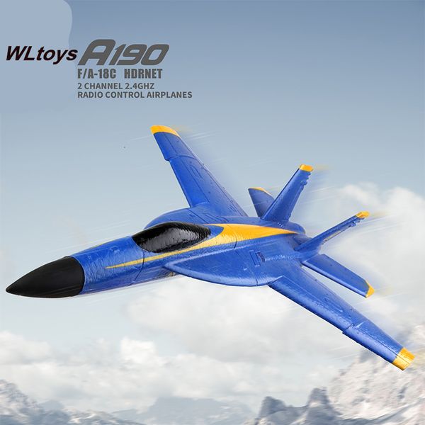 Avion électrique/RC Wltoys XK A190 P530 F-18 RC Avion F/A-18C 2 canaux 2,4 GHz Radio Control Airplane 6 axes Drone Télécommande Aircraft Glider 230214