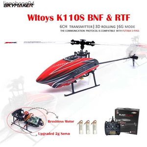 Elektrische/RC Vliegtuigen Wltoys XK K110s RC Helikopter BNF 2.4G 6CH 3D 6G Systeem Borstelloze Motor RC Quadcopter Afstandsbediening Drone Speelgoed Voor Kinderen Geschenken