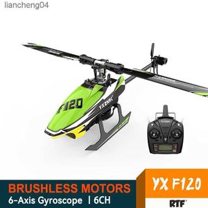 Avion électrique/RC YXZNRC F120 2.4G 6CH gyroscope 6 axes 3D6G moteur sans balais à entraînement direct modèle d'hélicoptère RC sans barre compatible avec FUTABA S-FHSS