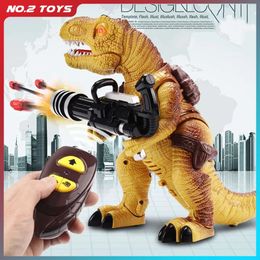 Electric RC Animals 2 4G Control remoto Dinosaur Toys Kids RC Electric Walking Simulación Animal Velociraptor Modelo con sonido ligero Regalos de Navidad 231129