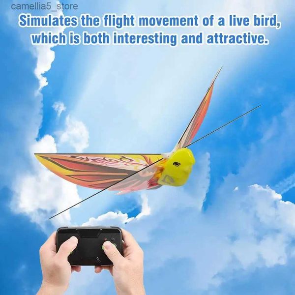 Eléctrico / RC Animales 2.4G Control remoto Electrónico Simulado Golondrina Pájaro volador Aviones Niños Niños Drone Juguete RC Avión Aves Q231114