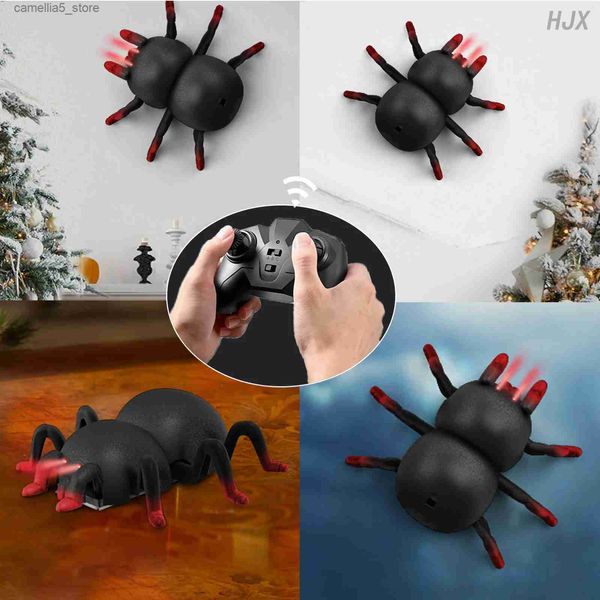 Eléctrico / RC Animales 2.4G Escalada en la pared RC Coche Truco eléctrico 360 Rotación Niño Niño Niños Robot Juguetes Horror Animal Modelo de araña con control remoto Q231114