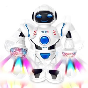 Électrique/RC Animaux 20 cm Mini Robot Avec Clignotant Led Lumière Danse Modèle Intelligent Électrique Simulé Éducatif Robotique Cadeaux Jouets pour enfants 230808