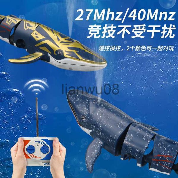 Animaux électriques/RC 24G Mini RC requins baleines d'eau 3328 modèle de course électronique rechargeable à grande vitesse jouets d'eau télécommande animaux jouets enfants x0828