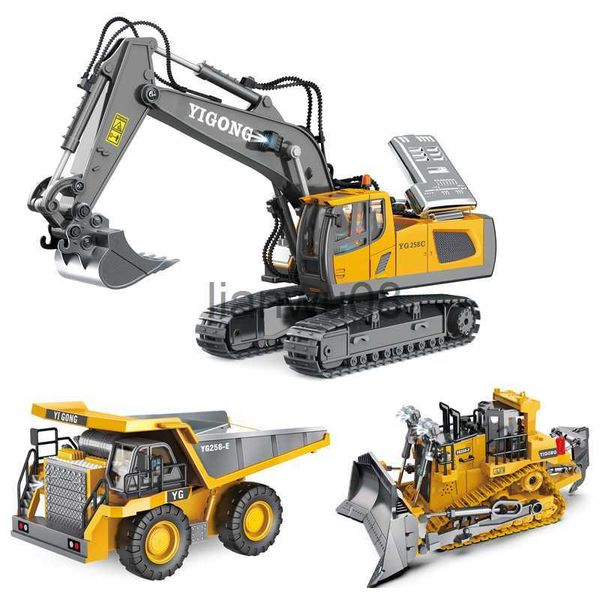 Animaux électriques / RC 24G RC Excavatrice Télécommande Voiture électrique Jouets Camion à benne basculante Bulldozer Véhicule d'ingénierie Noël Anniversaire Garçon Fille Enfant Cadeau x0828