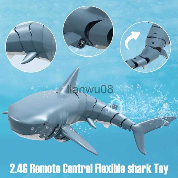 Animaux électriques / RC 24G T11 Mini RC Shark Boat Rechargeable Radio Control Simulation étanche Natation Animal Poisson Robot Cadeaux Jouets pour enfants x0828