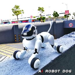 Elektrische RC Dieren AI Puppy Robot Dog Toy App Remote Control Bluetooth Smart Electronic Pet Children Baby Gift S For Kids 221122