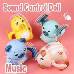 Elektrisch/RC Dieren Baby Voice Control Rolling Toys For Children Music Dolls Kid's Toys Sound Controled Rolling speelgoed voor kinderen interactief speelgoed Gift 230414