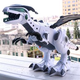 Elektrische RC Dieren Big Spray Dinosaurs Robot Pterosaurs Cartoon Walking Swing Diermodel Elektronisch intelligent dinosaurio Toys Gift voor kinderen 221122