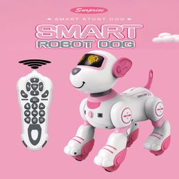 Électrique/RC Animaux Jouet pour Enfants Robot Chien Télécommande Jouet pour Chien de Compagnie Intelligent Tactile Télécommande Stunt Marche Danse Électrique Chien de Compagnie 230414