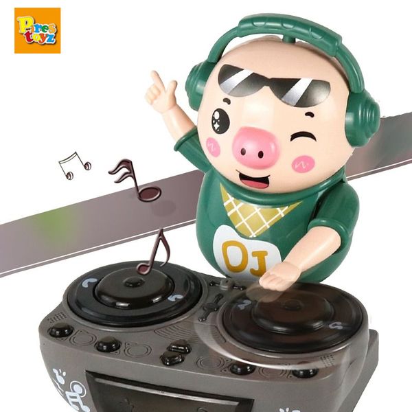 Electric RC Animals Juguetes para niños DJ Rock Pig Electric Doll Light Music Fun Electronic Party Waddles Dances Musical para regalo de bebé 230307