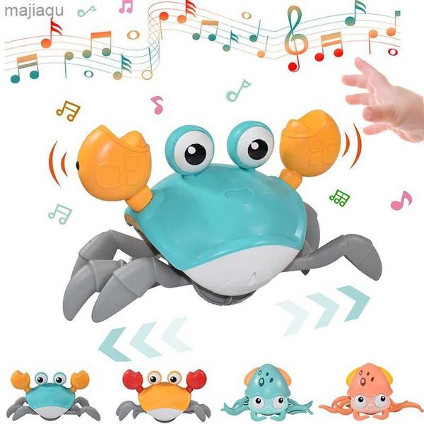 Animaux électriques / RC Animaux Enfants Induction Escape Crabe Octopus Crawling Toy Baby Electronic Pet Music Toy Enfant Childrens Mobile Toy Christmas Giftl2404