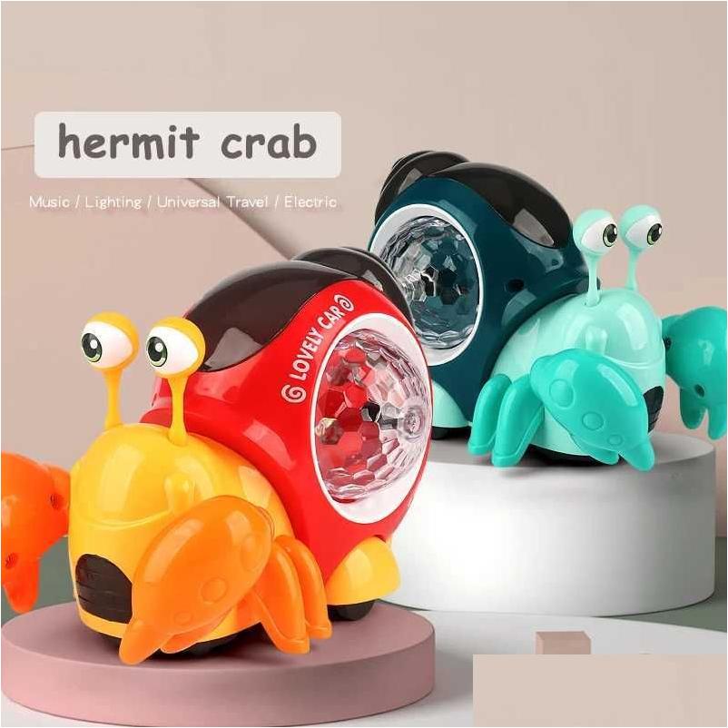 Animais elétricos/RC Animais Childrens Toys Anexo Crab Walking Dance Electronic Pet Robot Hermit Stail Growing Music Light Baby e Toddler D Dhnse