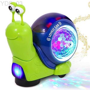 Animaux électriques/RC Crling Crab jouet sensoriel escargot interactif musical marche danse électronique animal de compagnie temps sur le ventre enfant en bas âge 0 1 2 3 ans cadeau YQ240402