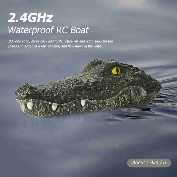 Animaux électriques/RC Crocodile Bateau 24 GHz RC 4 canaux Alligator Tête vive Simulation Prank Fun Effrayant Jouets électriques Été Eau Spoof Jouets Cadeau x0828