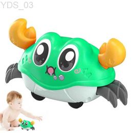 Animaux électriques/RC mignon détection Crling crabe bébé jouets interactif marche danse éviter automatiquement les obstacles pour les enfants cadeaux pour tout-petits YQ240402