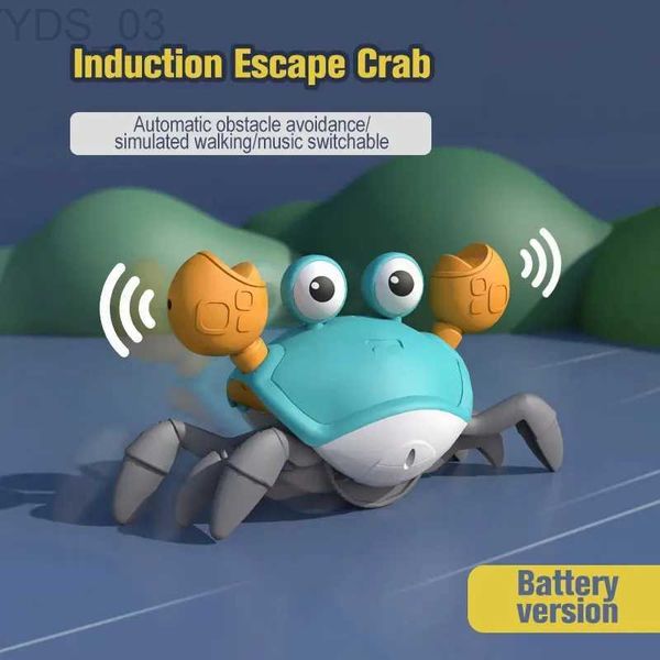 Animaux électriques/RC dansant les bébés crabes Crling crabes d'évasion interactifs marchant avec de la musique évitent automatiquement les obstacles jouets électroniques YQ240402